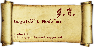 Gogolák Noémi névjegykártya